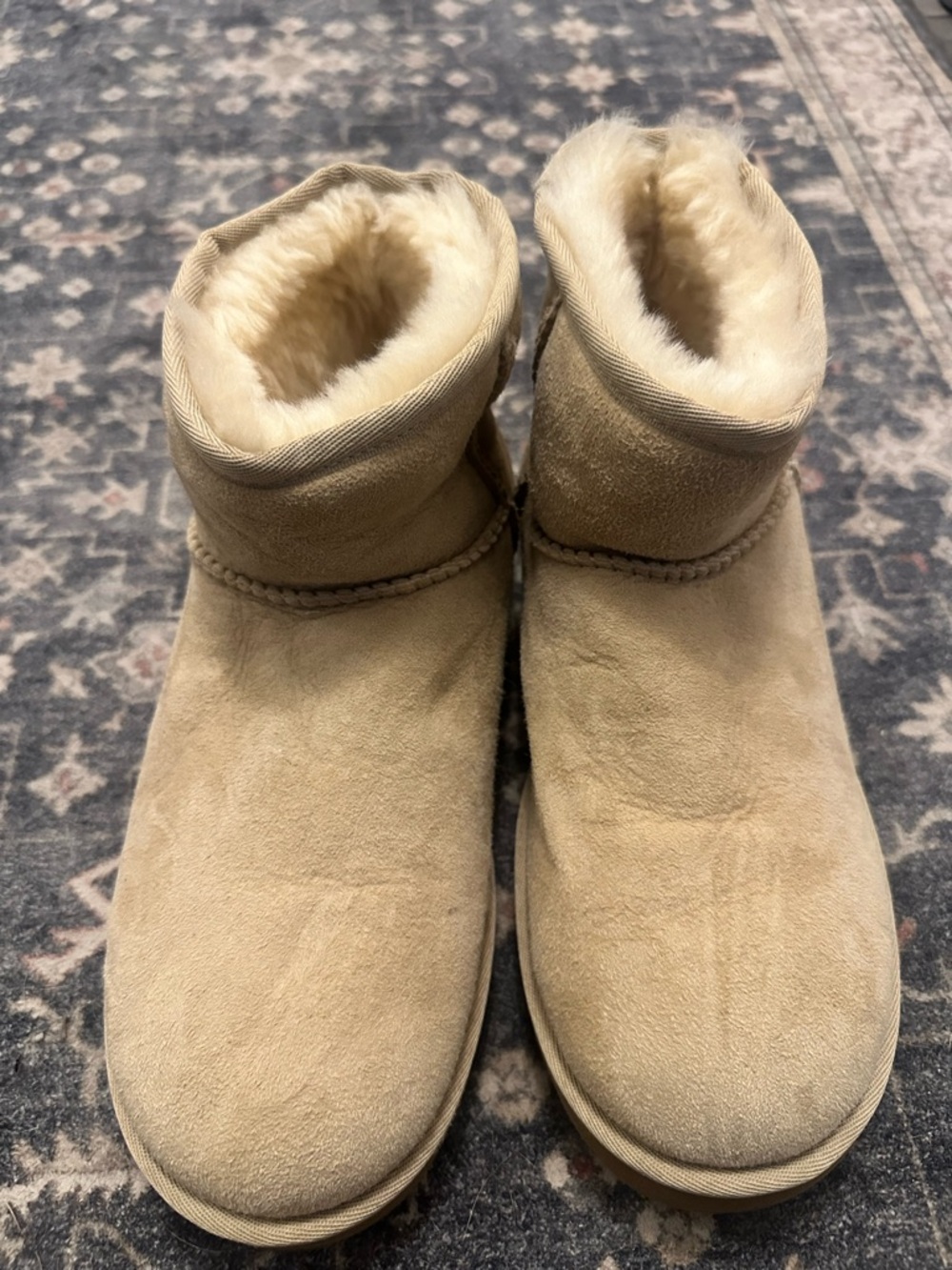 UGG Short Shearling-Lined Boots in Tan